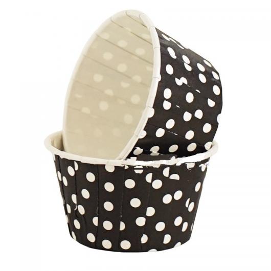 Капсулы капкейк 100 шт черный/белый горох 