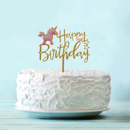 Топпер «С Днём Рождения», единорожка