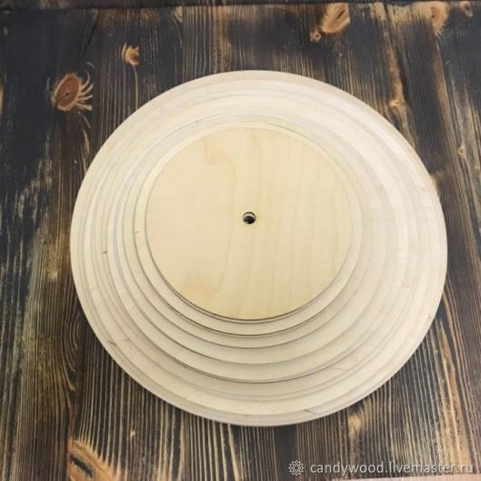 Подложка деревянная для торта 32 см с отверстием
