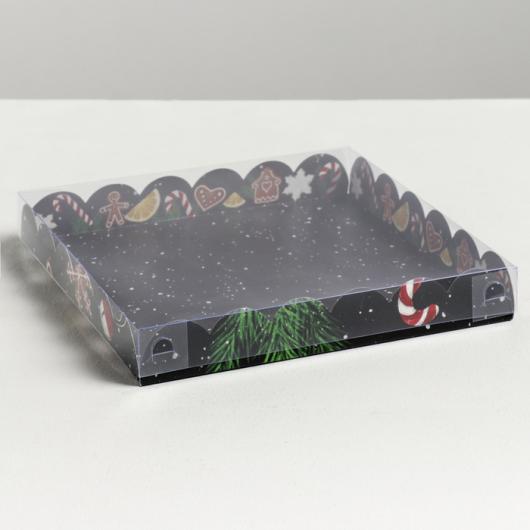 Коробка для кондитерских изделий с PVC крышкой «Сладкий сюрприз», 21 × 21 × 3 см