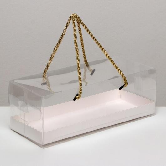 Коробка под рулет 30 см *11 см *10 см белая с ручками