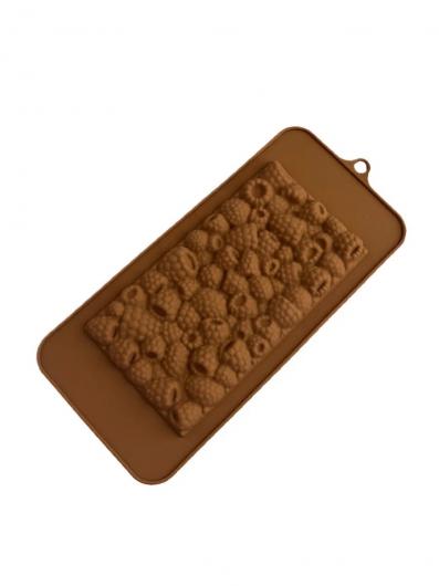 Форма для шоколада-плитка Малина, силикон 21х10,5х2 см